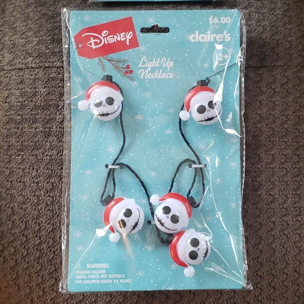 Nightmare Before Christmas Jack Skellington Light-Up Nklc and Pierced Earrings